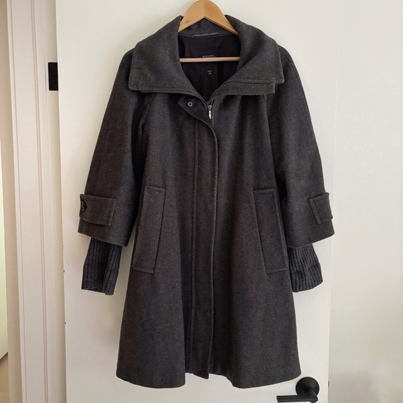 MaxMara Weekend Wool Blend Coat Charcoal Gray Size US 6 - Picture 3 of 7